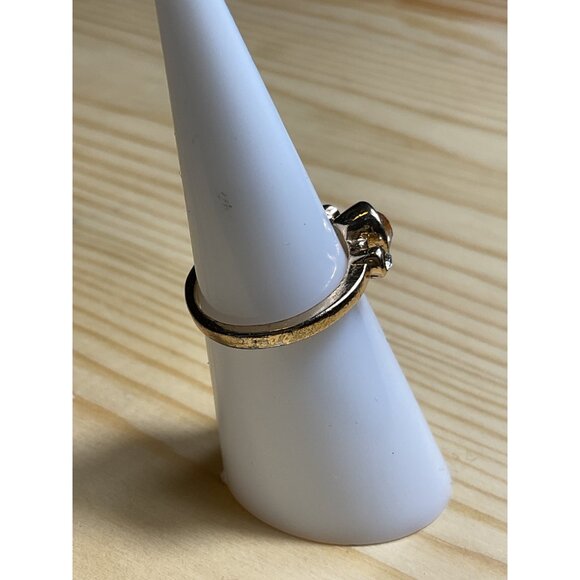 Gold-Tone Rhinestone Ring With Clear Stones & Centerpiece - Picture 2 of 4